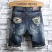 Men's Clothing Summer Trendy Ink Splashed Denim Shorts Men's Shorts Straight Loose Ripped Pants Fashion Casual Youth Breeches_mkmklike.com