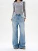 Unisex Vintage Washed Wide-Leg Jeans – 90s Retro Straight Denim Pants With Distressed Details_mkmklike.com