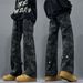 American High Street Vibe Camouflage Jeans Men's Spring And Autumn New Trendy Brand Ruffian Handsome Wide-leg Logging Scimitar Overalls_mkmklike.com