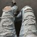 YOJOOCREW Men's American Style Loose Fit Jeans Casual High Street Ripped Couple Denim Irregular_mkmklike.com