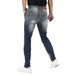 Men's Slim Fit Stretch Denim Jeans – Distressed Blue, Tapered Leg & Comfortable Wear_mkmklike.com