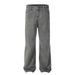 Vintage Wash Grey Straight Leg Jeans for Men Classic Clean Fit Distressed Denim Comfortable Casual Wear_mkmklike.com