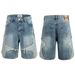 Men's Clothing Five Pointed Star Splicing Denim Shorts American High Street Loose Straight Men's And Women's Shorts Trend_mkmklike.com