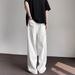 Men's High Street White Jeans - Loose Fit Straight Leg Wide Trousers For Summer, Casual & Stylish_mkmklike.com