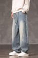 Men's Curved Blade Jeans Trendy Loose Straight Leg Pants Casual Wide Leg Trousers Style 2026 New Men's Clothing_mkmklike.com
