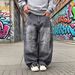 European And American Style Loose Wide-leg Jeans Street Trend Washed Retro Loose Men's Jeans Trendy Wide-leg Pants_mkmklike.com