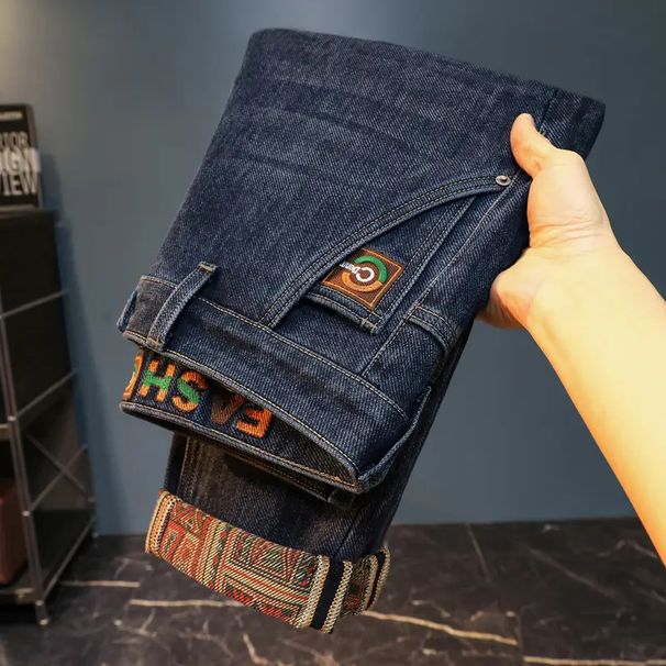 Autumn New Product 2025 Men's Jeans European Version Small Straight Elastic Loose Simple Versatile Korean Version Trend Trousers_mkmklike.com