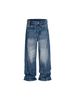 Men's Retro High Street Style Pleated And Studded Jeans Loose Fit Slimming Straight Leg Wide Leg Pants American Fashion_mkmklike.com