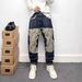 Men's Trendy Slightly Baggy Slim Fit Jeans Heavy Patchwork Design Tapered Style Denim_mkmklike.com