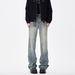 Men's Vintage Washed Jeans – High Street Relaxed Straight-Leg With Cat Whisker & Flared Hem (Blue, S-Xxxl)_mkmklike.com
