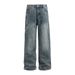 Punk Heavy Washed Vintage Jeans For Men American Style Side Pocket Design Cargo Straight Long Pants Trendy_mkmklike.com