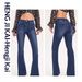 2025 Best-Seller: Women's Blue Flared Jeans, Versatile Slim-Fit Long Horseshoe Denim Pants For Women_mkmklike.com