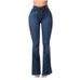 Women's Clothing High-Waisted Women's Stretch Jeans Wide Leg Stretch Denim Flared For Formal & Casual For Women_mkmklike.com