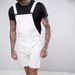 Men's Clothing Retro Men's Denim White Circle Hem Shorts Overalls_mkmklike.com