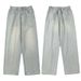 Men's Vintage Washed Light Blue Jeans – Classic Straight Leg Denim Pants For Cleanfit & Streetwear_mkmklike.com