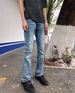 Men's Clothing Cleanfit 517 Men's Blue Denim 3.0 3D Whiskers Jeans Washed Slightly Flared Slim Fit Long Pants_mkmklike.com
