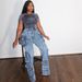 Women’s High-Waisted Straight-Leg Jeans – Multi-Pocket Utility Denim Pants, Vintage Wash (S-XXXL, Blue & Grey)_mkmklike.com