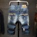 Men's Trendy Ripped Denim Shorts | Edgy Destroyed 5-Inch Inseam Streetwear Cargo Shorts For Summer_mkmklike.com