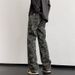 Spring High Street Micro-pull Pants American Camouflage Jeans Men's Straight Design High Sense_mkmklike.com
