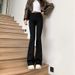 Women's Black Jeans 2024 Spring/summer New Style High-waisted Slimming Straight Loose Drapey Flared Trousers Trendy_mkmklike.com