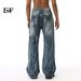 EF JEANS | 2024 New American Retro Old Polished And Slightly Straight Versatile Casual Jeans_mkmklike.com