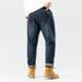 Large Size Men's Clothing Quality Autumn And Winter Soft Elastic Yarn-dyed Bottom Jeans Men's Plus Size Fat Pants Men's Tide_mkmklike.com