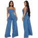 Women's Clothing Fashion Casual Sexy Overalls Denim Jumpsuit Wide Leg Pants_mkmklike.com