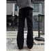 Men’s High-Waisted Straight-Leg Jeans – Black Washed Denim With Slight Flare, Streetwear Staple For Tall & Slim Fit_mkmklike.com
