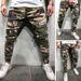 Suitable For All Seasons New Men's Jeans With Badge, Stretch Slim Fit, Elastic Cuffs, Camouflage Skinny Pants NK_mkmklike.com