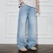 Men's Stylish Chic Jeans Trendy Loose Fit Wide Leg Slimming Height Enhancing Straight Leg Trousers_mkmklike.com