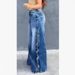 Women's Elegant Wide Leg Jeans Fashionable Versatile American Street Style_mkmklike.com