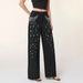New Style High-Waisted Wide-Leg Jeans Rhinestone Decorated Casual Versatile Women's Clothing_mkmklike.com