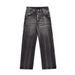 Distressed Washed Denim Straight-Leg High Street Punk Casual Loose Wide-Leg Floor-Length Pants Men's INS Trend_mkmklike.com