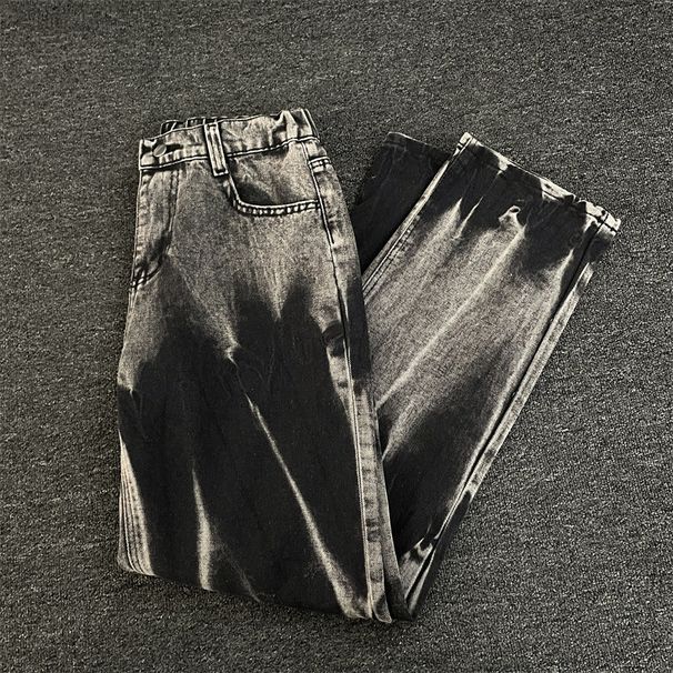 Men's Distressed Tie-Dye Denim Pants – Loose Fit Streetwear Jeans With Washed & Vintage Effects (S-3XL, Black)_mkmklike.com