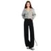 Stylish American-style Black Straight-leg Jeans For Women, Spring High-waisted Loose Slim-fit Narrow Wide-leg Pants,_mkmklike.com