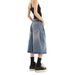 Men's Clothing Retro Washed Old Lightning Pattern Three Quarter Denim Shorts Loose Straight Wide Leg Mid Length Pants_mkmklike.com
