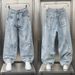 Loose Fitting Straight Leg Ripped Jeans for Men Casual Wide Leg Trousers American High Street Style Drape Paint Dot Design_mkmklike.com