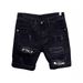 Men's Slim Fit Distressed Denim Shorts Trendy Cool Black mid Waist Jeans for Summer 2026 Standard Thickness Slight Stretch_mkmklike.com
