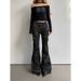 Women's Clothing Workwear Jeans Slimming And Hip Enhancing Flared Pants Slim Fitting And Drapey Floor Length Pants Casual And Versatile_mkmklike.com