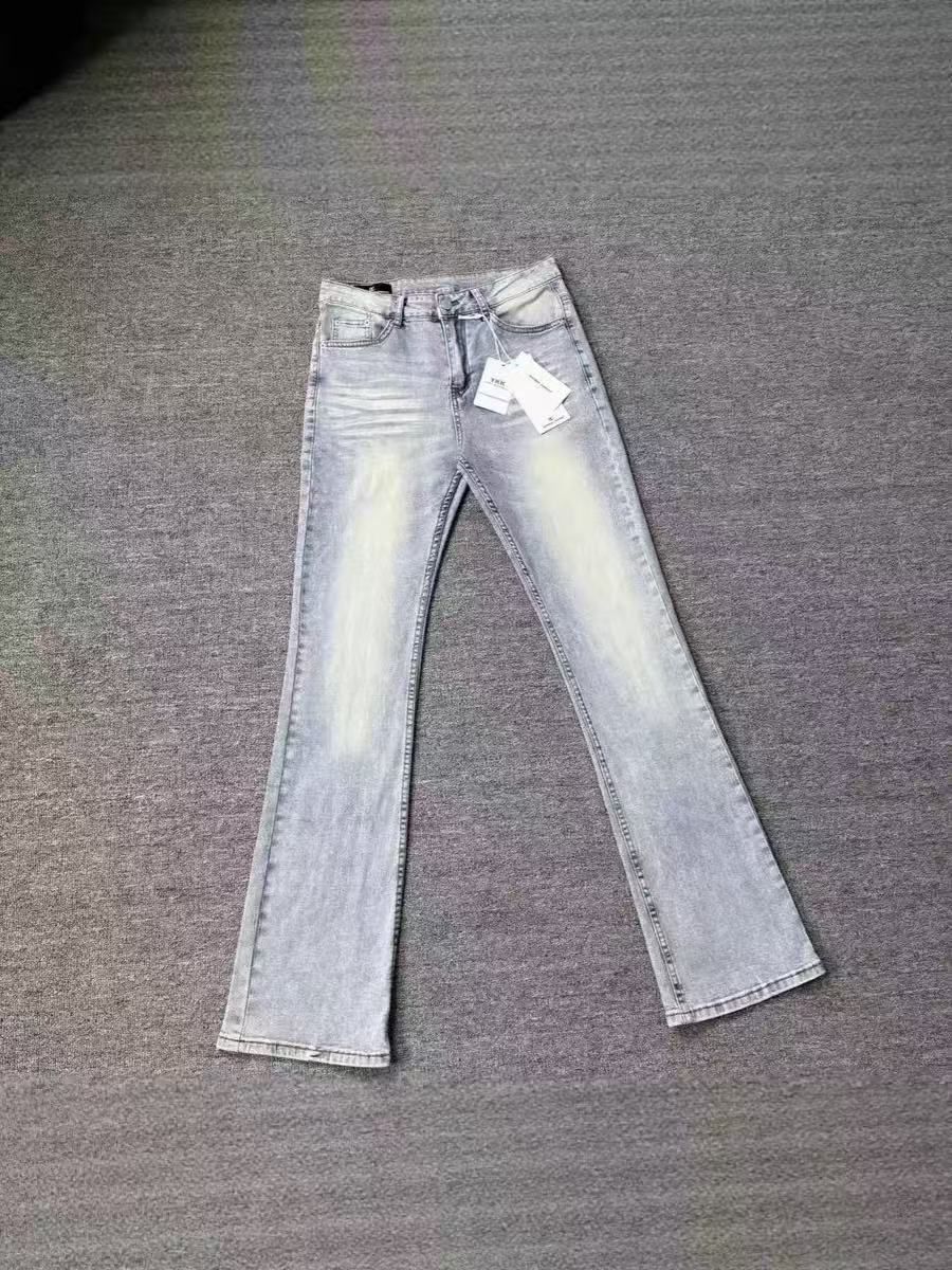 Vintage Washed Cleanfit Flared Jeans High Waist Retro Stretch Denim Pants for Men And Women Comfortable Fit_mkmklike.com