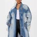 Oversized Distressed Denim Jacket For Women – Longline Washed Blue, Loose Fit, Streetwear Essential (Sizes S-2XL)_mkmklike.com