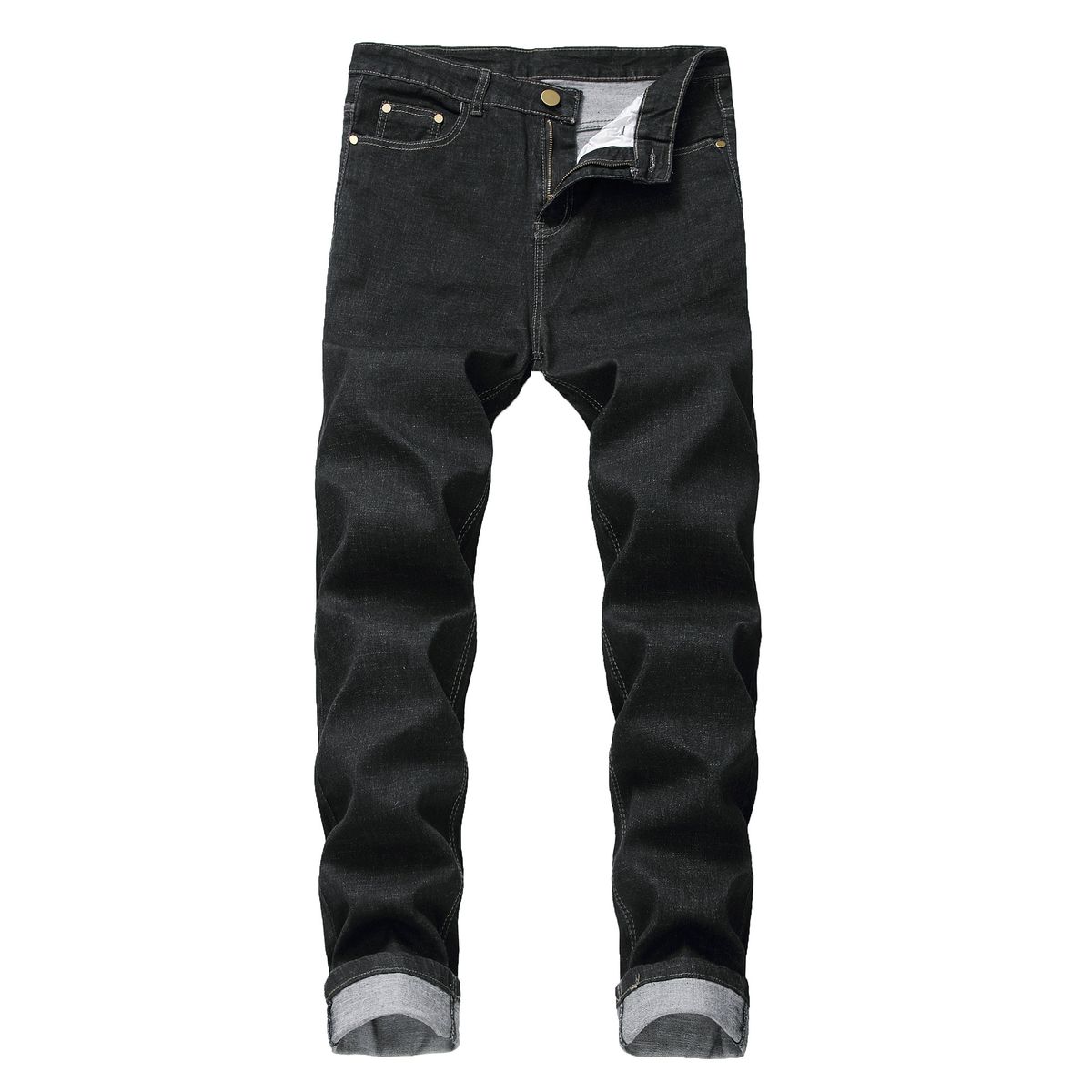 Men's Relaxed Fit Light Blue Hip Hop Jeans - Cotton Blend Straight Leg Streetwear Pants For Skateboarding & Casual Wear_mkmklike.com