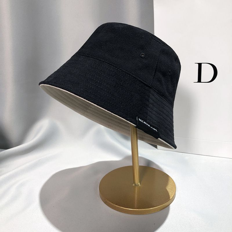 Hot Sale Women Solid Color Bucket Hat Double-sided Wear Cotton Panama Fisherman Cap Casual Female Outdoor Sunscreen Basin Caps_mkmklike.com