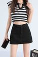 K Retro Sexy Girl Denim Mini Skirt, High-waisted, Slimming, Anti-slip, Hip-hugging Half-body Skirt_mkmklike.com