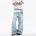 Men's Blue Straight Leg Jeans Spring Summer New Style Retro Cleanfit Whiskered Loose Breathable Versatile Long Pants_mkmklike.com