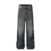 Men's Clothing Retro Wave Flared Jeans High End Loose Street Fashion Hip Hop Mopping Trousers_mkmklike.com