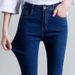 Korean-style High-waisted Cropped Flared Jeans For Women, Stretchy Slimming With Frayed Edges And Tassel Details_mkmklike.com