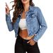 Women's Fashion Short Denim Jacket Spring Autumn New_mkmklike.com
