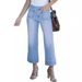 Women's Clothing Loose Slim Wide Leg Straight Pants Washed Jeans Nine Point Pants_mkmklike.com
