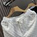 Men's Fashion White Casual Denim Shorts Jacquard Loose Fit 5-Pocket Cargo Summer Streetwear_mkmklike.com